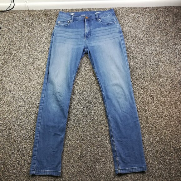 Mugsy Jeans Mens 33x32 Slim Tapered Fit Lake Shores Medium Wash Stretch Blue - Picture 1 of 11
